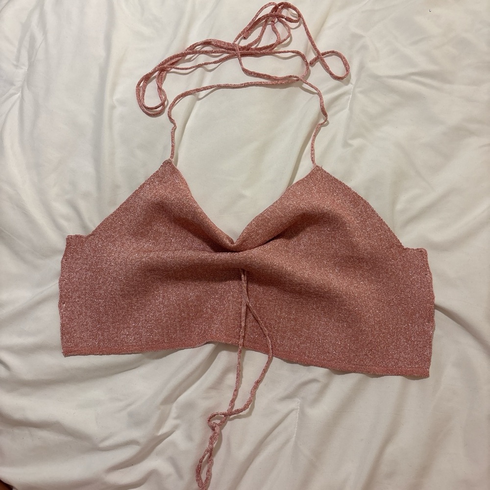 Pink Glittery Halter Top